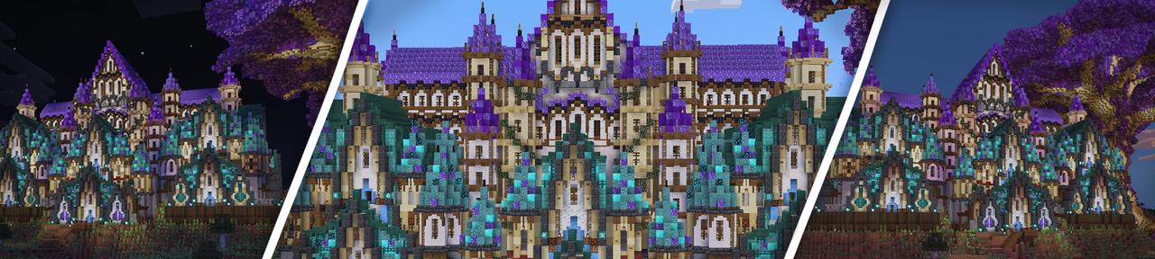 Panorama of the Minecraft Bedrock Marketplace product Castle Mansion created by CaptainSparklez.
