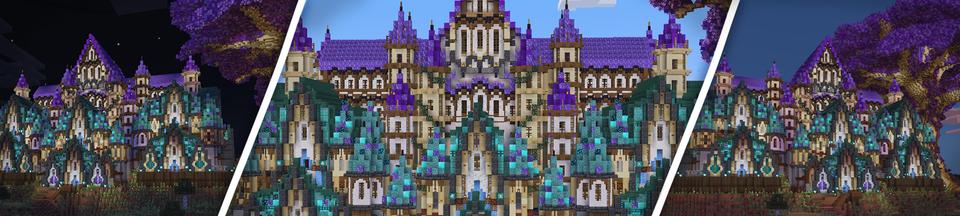 Panorama of the Minecraft Bedrock Marketplace product Castle Mansion created by CaptainSparklez.