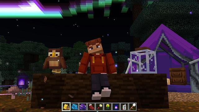 Screenshot of the Minecraft Bedrock Marketplace product Majestic Camping Add-On created by CaptainSparklez.