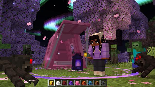 Screenshot of the Minecraft Bedrock Marketplace product Majestic Camping Add-On created by CaptainSparklez.