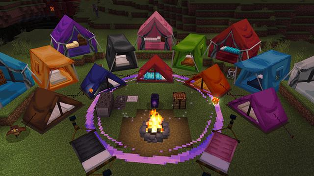 Screenshot of the Minecraft Bedrock Marketplace product Majestic Camping Add-On created by CaptainSparklez.
