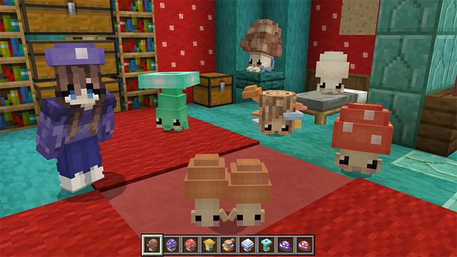 Screenshot of the Minecraft Bedrock Marketplace product Mushrooms Pets + created by CaptainSparklez.