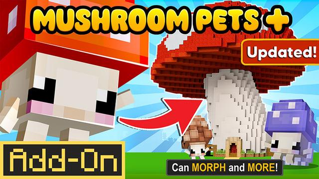 Thumbnail of the Minecraft Bedrock Marketplace product Mushrooms Pets + created by CaptainSparklez.