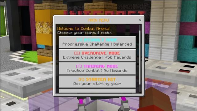 Screenshot of the Minecraft Bedrock Marketplace product Cyber Battle Arena created by Carper Creative.