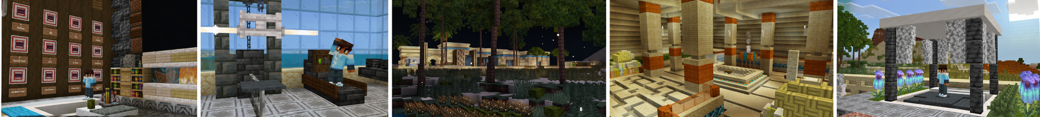 Panorama of the Minecraft Bedrock Marketplace product Desert Oasis House created by Carper Creative.