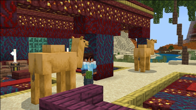 Screenshot of the Minecraft Bedrock Marketplace product Desert Oasis House created by Carper Creative.
