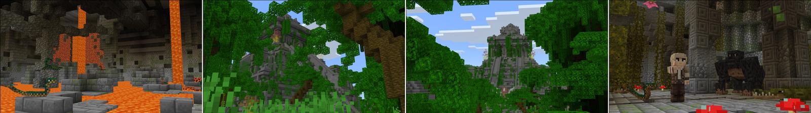 Panorama of the Minecraft Bedrock Marketplace product Jungle Dungeons created by Carper Creative.