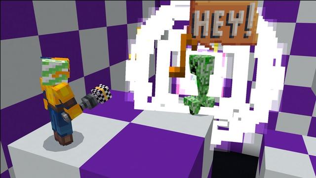 Screenshot of the Minecraft Bedrock Marketplace product Meme Weapons v1.1 created by Carper Creative.