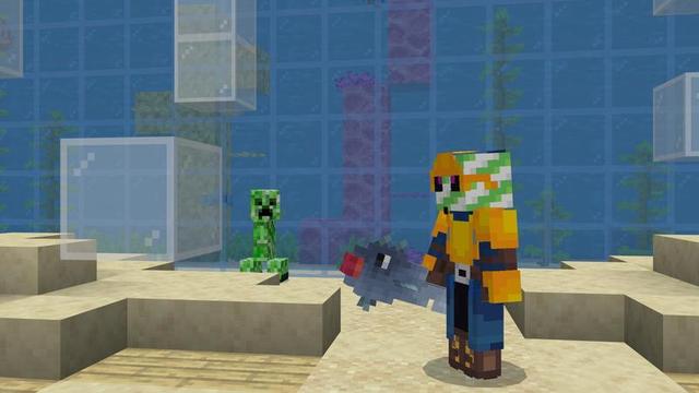 Screenshot of the Minecraft Bedrock Marketplace product Meme Weapons v1.1 created by Carper Creative.