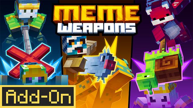 Thumbnail of the Minecraft Bedrock Marketplace product Meme Weapons created by Carper Creative.