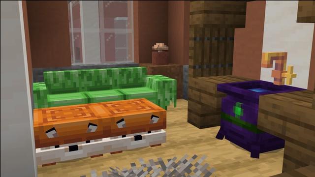 Screenshot of the Minecraft Bedrock Marketplace product Mob Furniture created by Carper Creative.