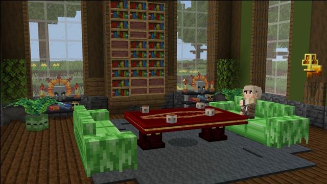 Screenshot of the Minecraft Bedrock Marketplace product Mob Furniture created by Carper Creative.