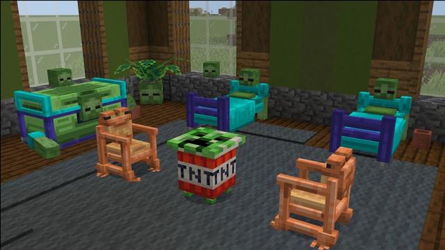 Screenshot of the Minecraft Bedrock Marketplace product Mob Furniture created by Carper Creative.