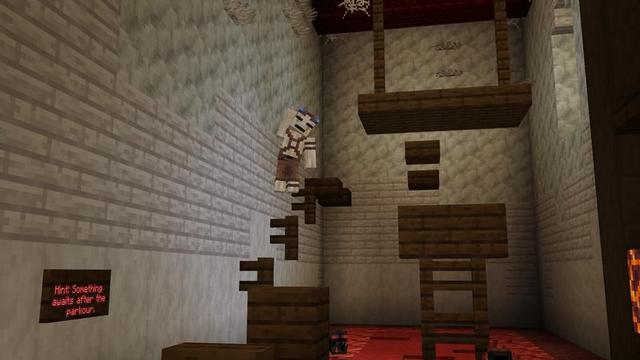 Screenshot of the Minecraft Bedrock Marketplace product Screaming House created by Carper Creative.