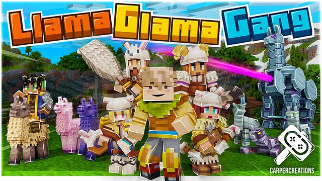Thumbnail of the Minecraft Bedrock Marketplace product The Llama Glama Gang created by Carper Creative.