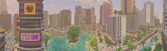 Panorama of the Minecraft Bedrock Marketplace product Aphmau's City Life created by CatFace.
