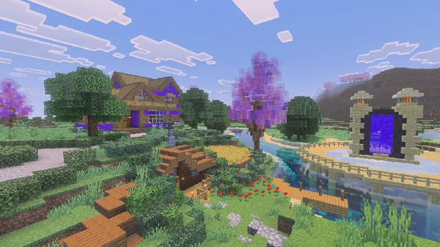 Screenshot of the Minecraft Bedrock Marketplace product Aphmau's Pink Tree created by CatFace.