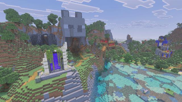 Screenshot of the Minecraft Bedrock Marketplace product Aphmau's Wolf Mountain created by CatFace.