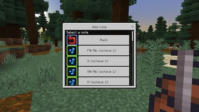 Screenshot of the Minecraft Bedrock Marketplace product MusicCrafter Add-On created by Causeway Digital.