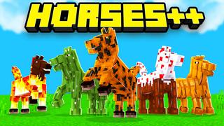 Thumbnail of the Minecraft Bedrock Marketplace product HORSES++ created by ChewMingo.