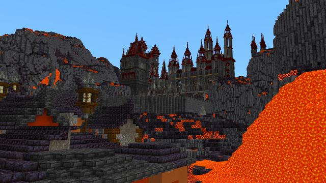 Screenshot of the Minecraft Bedrock Marketplace product LAVA CASTLE created by ChewMingo.