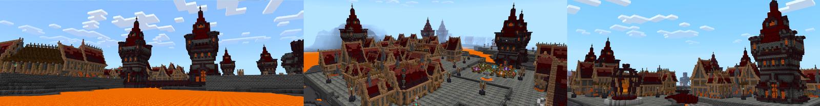 Panorama of the Minecraft Bedrock Marketplace product LAVA VILLAGE created by ChewMingo.