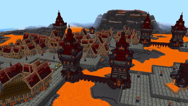 Screenshot of the Minecraft Bedrock Marketplace product LAVA VILLAGE created by ChewMingo.