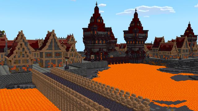 Screenshot of the Minecraft Bedrock Marketplace product LAVA VILLAGE created by ChewMingo.