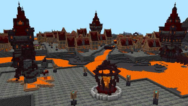 Screenshot of the Minecraft Bedrock Marketplace product LAVA VILLAGE created by ChewMingo.