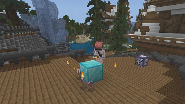 Screenshot of the Minecraft Bedrock Marketplace product Lucky Block Adventure created by ChewMingo.