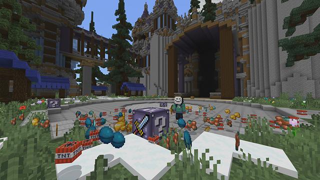 Screenshot of the Minecraft Bedrock Marketplace product Lucky Block Adventure created by ChewMingo.