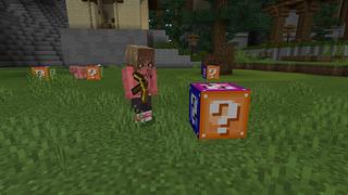 Screenshot of the Minecraft Bedrock Marketplace product Lucky Block Party created by ChewMingo.