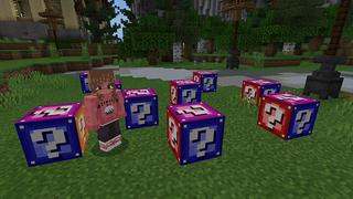 Screenshot of the Minecraft Bedrock Marketplace product Lucky Block Party created by ChewMingo.