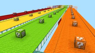 Screenshot of the Minecraft Bedrock Marketplace product Lucky Block Race created by ChewMingo.