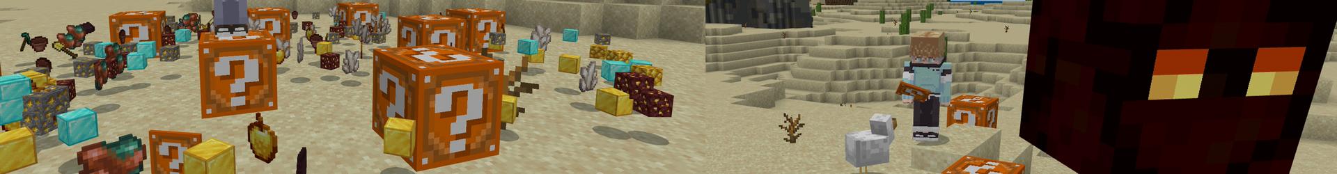 Panorama of the Minecraft Bedrock Marketplace product Lucky Blocks Wild created by ChewMingo.