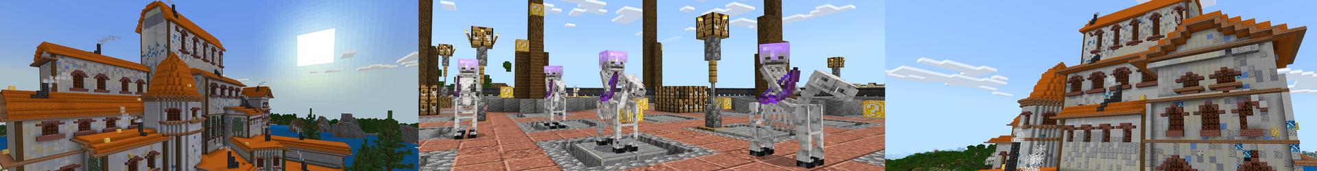 Panorama of the Minecraft Bedrock Marketplace product Lucky Blocks! created by ChewMingo.