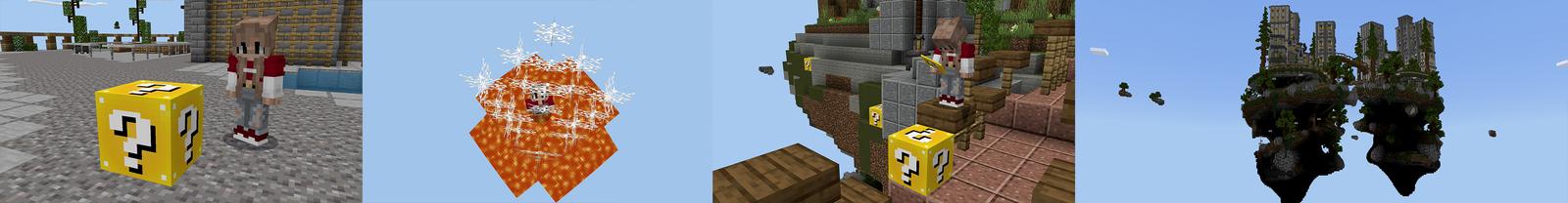 Panorama of the Minecraft Bedrock Marketplace product Luckyblock Skyblock created by ChewMingo.