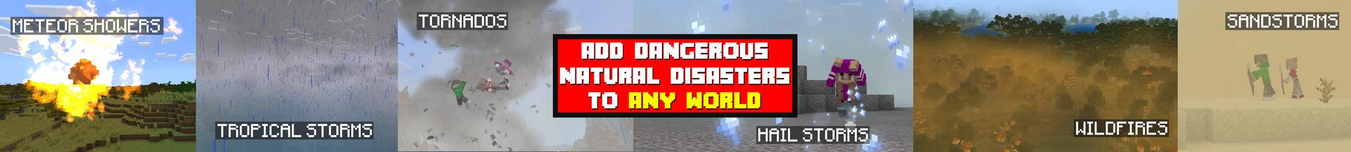 Panorama of the Minecraft Bedrock Marketplace product Natural Disasters Add-On created by ChewMingo.