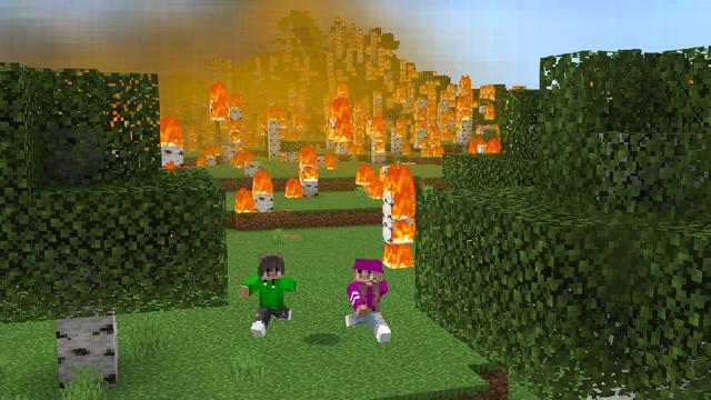 Screenshot of the Minecraft Bedrock Marketplace product Natural Disasters Add-On created by ChewMingo.