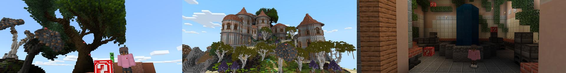 Panorama of the Minecraft Bedrock Marketplace product Original Lucky Blocks created by ChewMingo.
