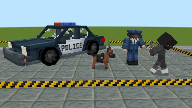 Screenshot of the Minecraft Bedrock Marketplace product Police Add-On created by ChewMingo.