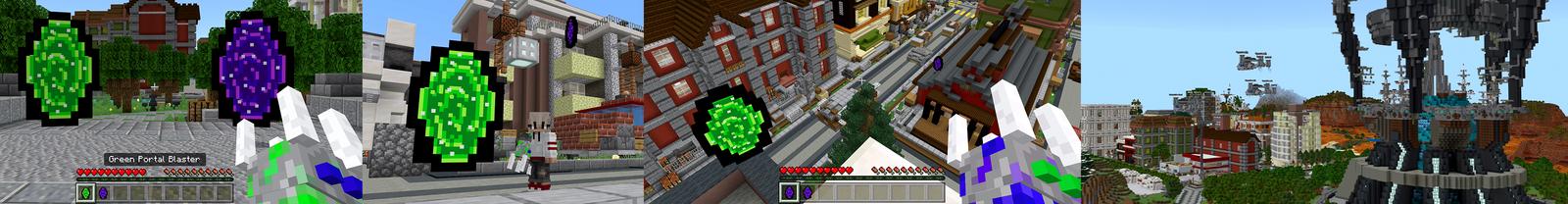 Panorama of the Minecraft Bedrock Marketplace product Portal Blasters created by ChewMingo.