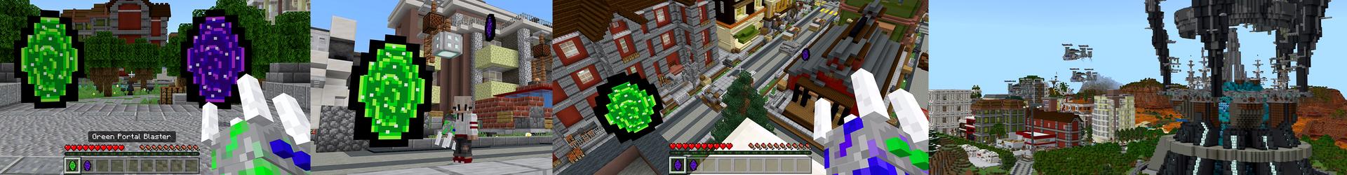 Panorama of the Minecraft Bedrock Marketplace product Portal Blasters created by ChewMingo.