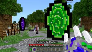 Screenshot of the Minecraft Bedrock Marketplace product Portal Blasters created by ChewMingo.