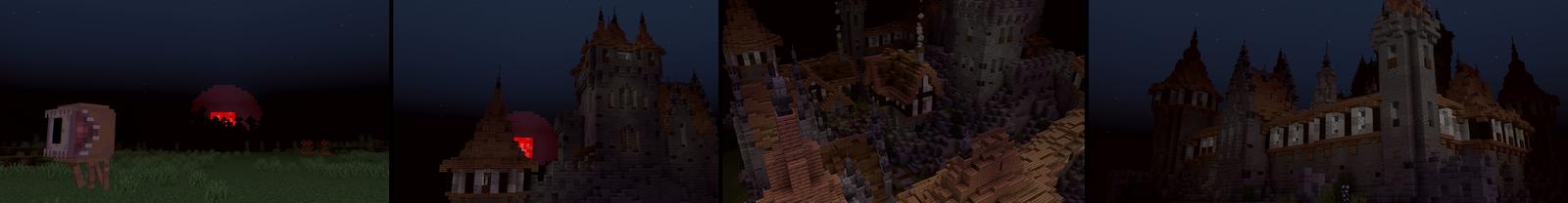 Panorama of the Minecraft Bedrock Marketplace product RED MOON+ created by ChewMingo.