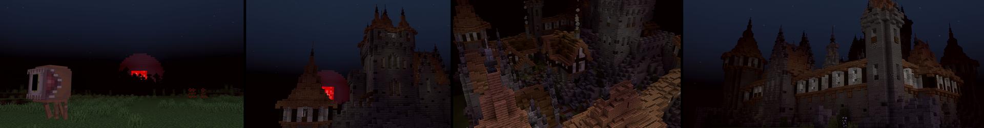 Panorama of the Minecraft Bedrock Marketplace product RED MOON+ created by ChewMingo.