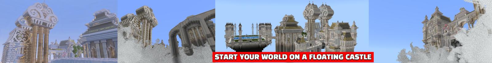 Panorama of the Minecraft Bedrock Marketplace product SKY CASTLE created by ChewMingo.