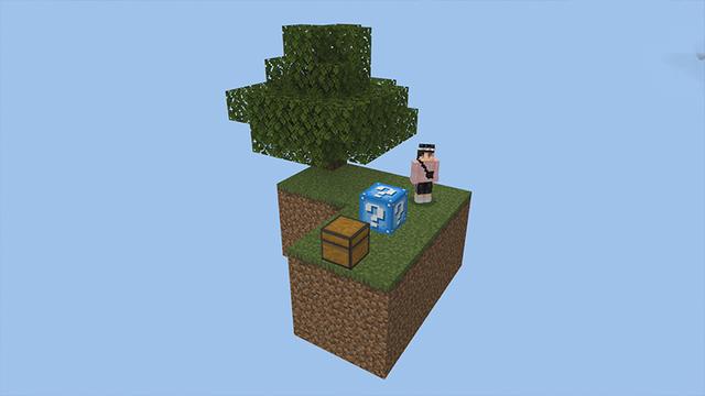 Screenshot of the Minecraft Bedrock Marketplace product Skyblock Lucky Blocks created by ChewMingo.