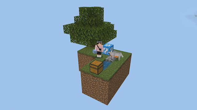 Screenshot of the Minecraft Bedrock Marketplace product Skyblock Lucky Blocks created by ChewMingo.