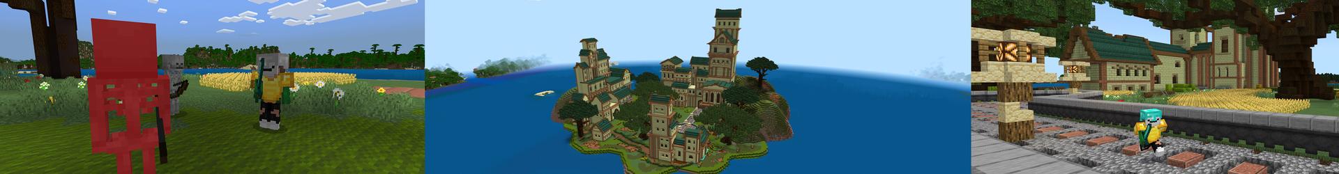 Panorama of the Minecraft Bedrock Marketplace product Survival Island created by ChewMingo.